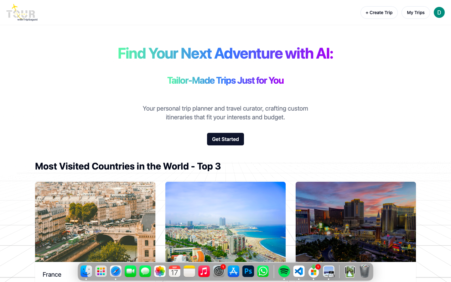 Ai trip planner project screenshot
